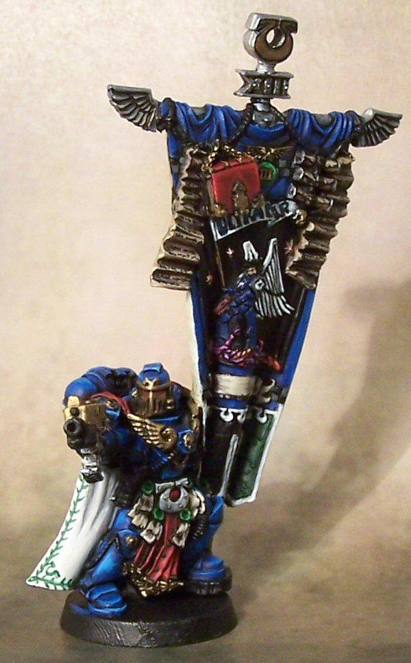 Freehand, Honour Guard, Space Marines, Standard, Standard Bearer, Ultra Marines, Veteran, Work